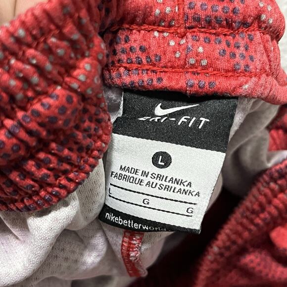 Nike Basketball Shorts Mens L Red Lebron James Geometric Training Drawstring - Picture 3 of 14